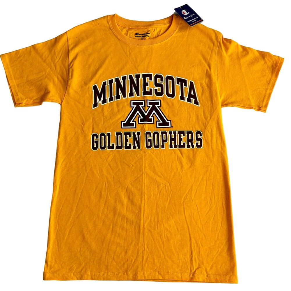 New Champion Minnesota Golden Gophers Gold Graphic Tee Size Small NCAA College